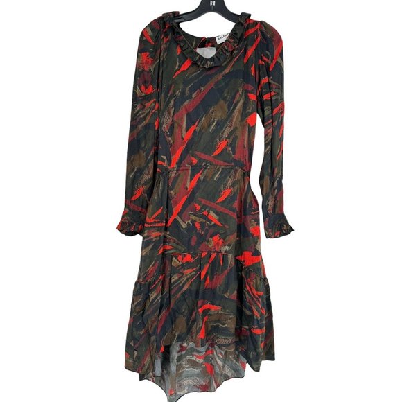 BALENCIAGA PARIS Midi Dress‎ Dark Green Multicolor Size 38 US 6 - Picture 3 of 10